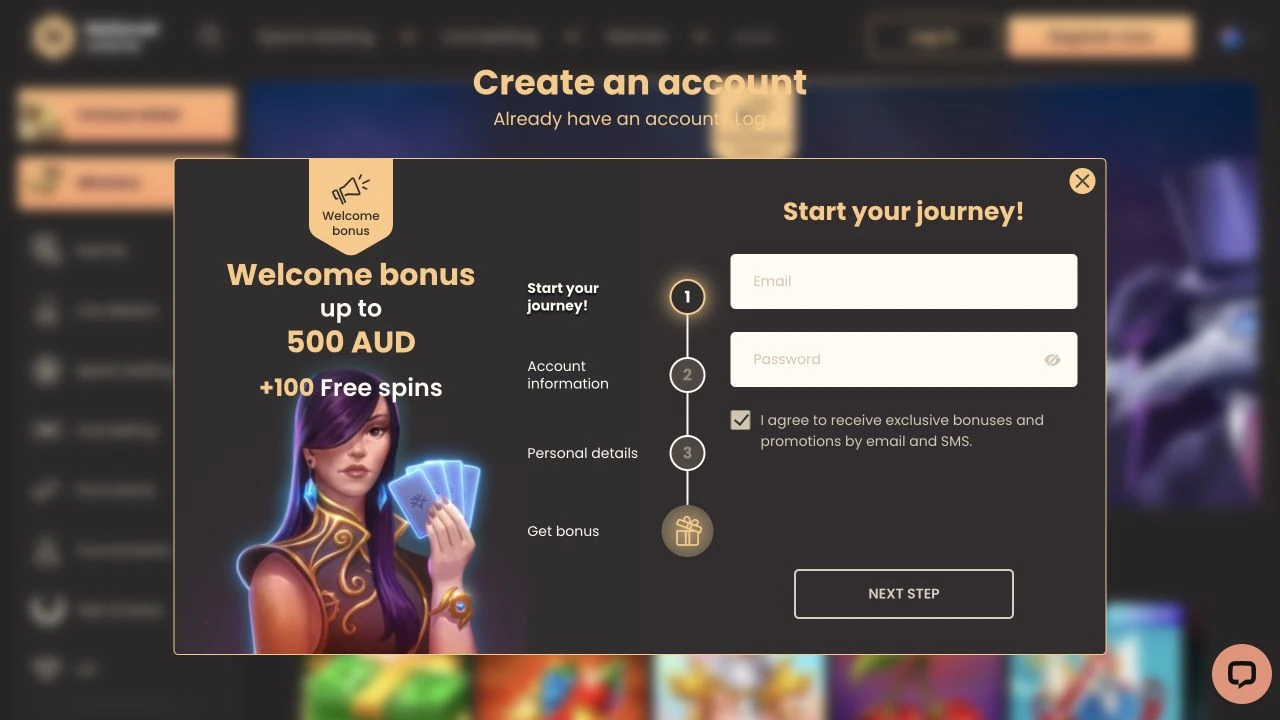 National Casino Australian registration window
